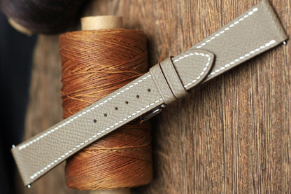 Etoupe Epsom Leather Handmade Watch Strap