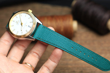 Jade Blue Epsom Leather Handmade Watch Strap