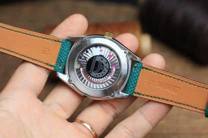 Jade Blue Epsom Leather Handmade Watch Strap