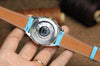 LEATHER WATCH STRAP, BABY BLUE EPSOM LEATHER WATCH BAND.