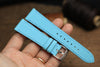 LEATHER WATCH STRAP, BABY BLUE EPSOM LEATHER WATCH BAND.