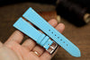 LEATHER WATCH STRAP, BABY BLUE EPSOM LEATHER WATCH BAND.