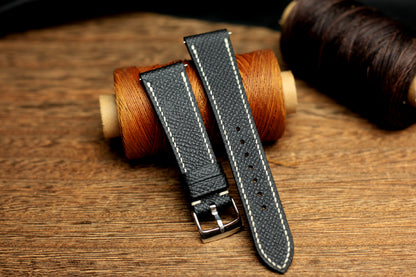Black Epsom Leather Handmade Watch Strap