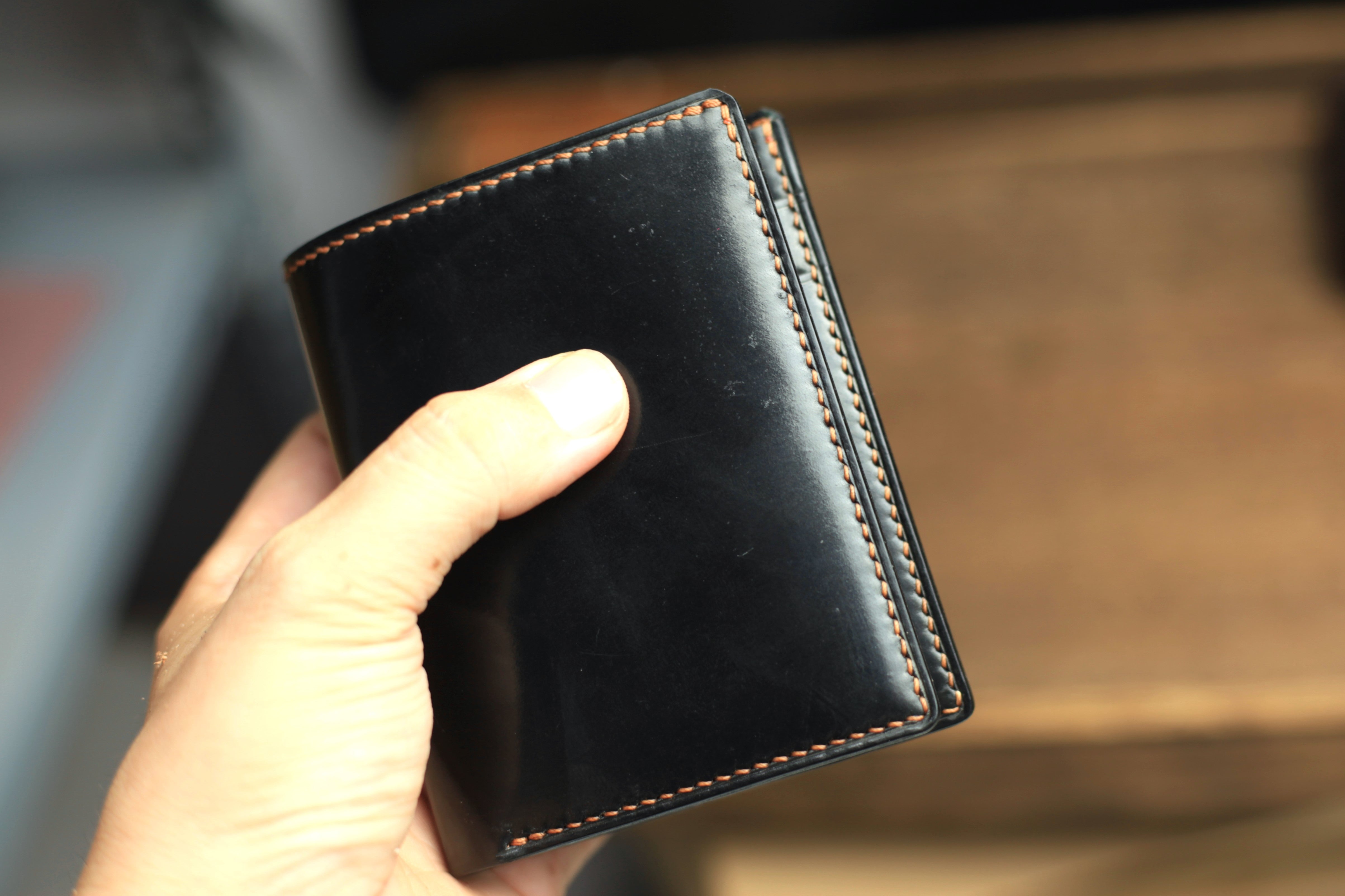 Handmade Horween Shell Cordovan Leather Bifold Wallet