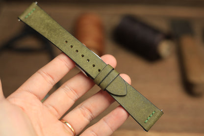 Row-Stitch Pueblo Olive Green Quick Release Watch Strap
