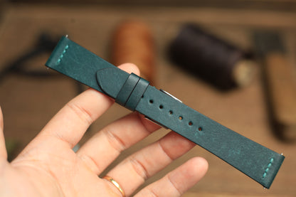 Row-Stitch Pueblo Deep Teal Green Quick Release Strap