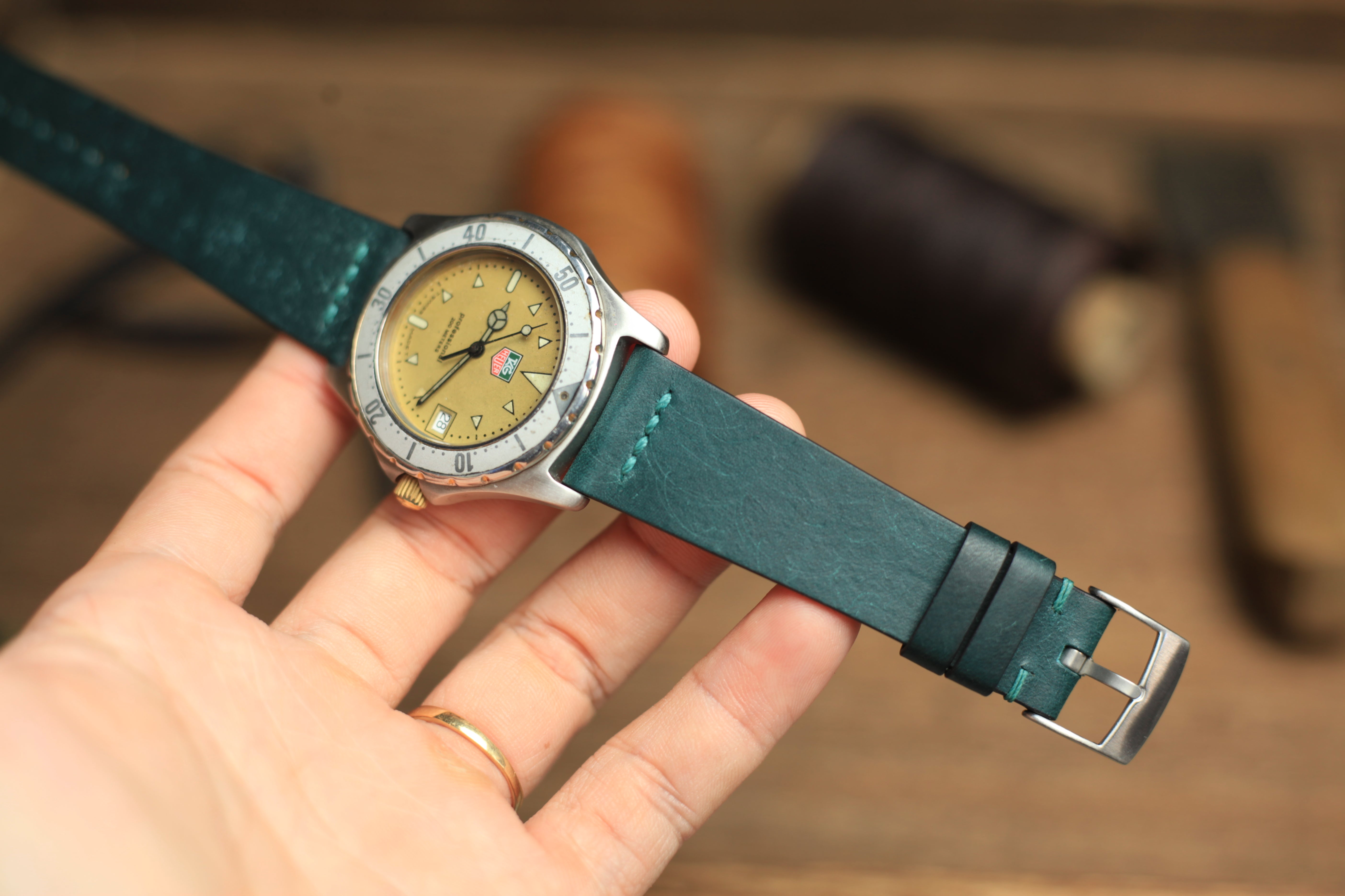 Row-Stitch Pueblo Deep Teal Green Quick Release Strap