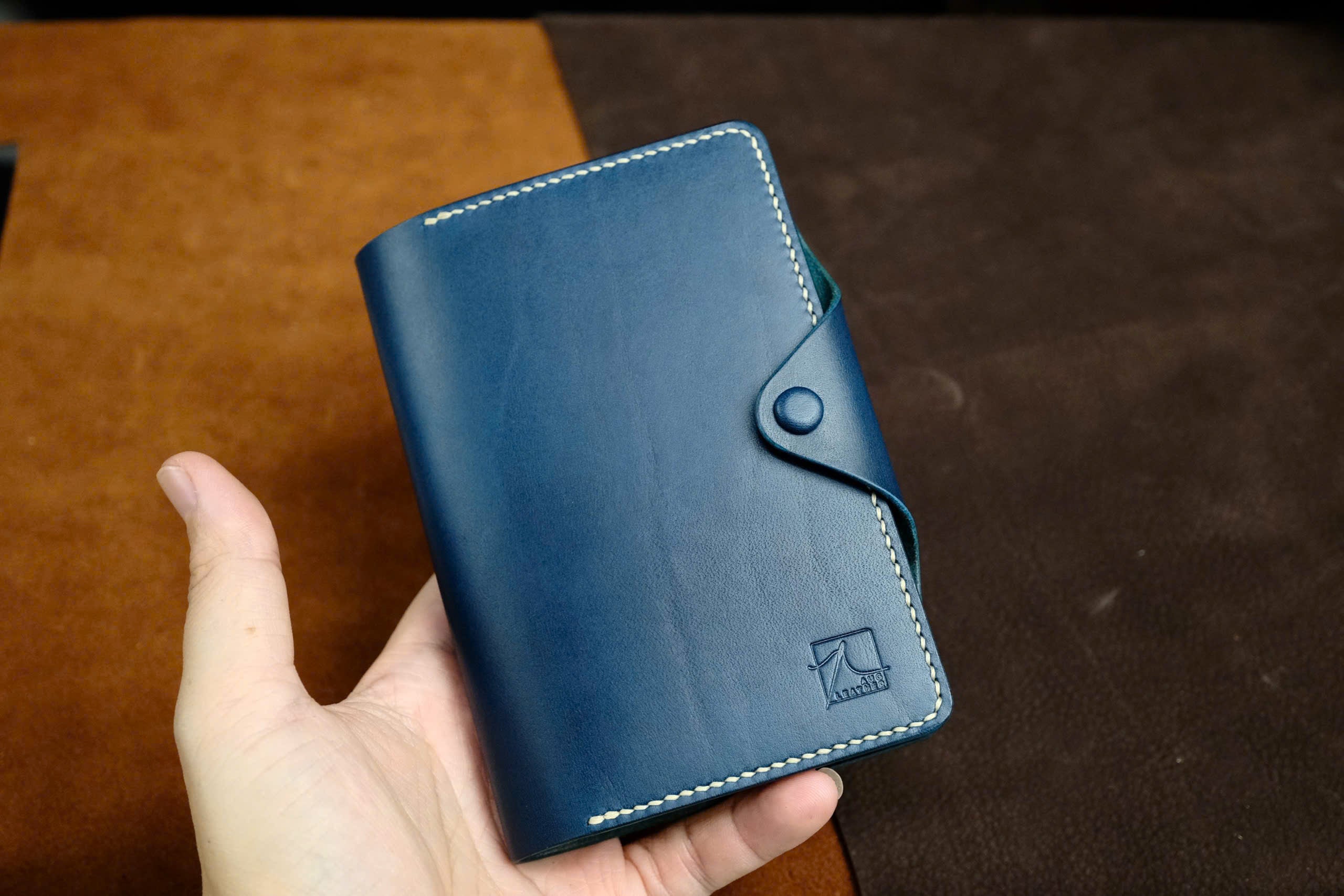 Navy Blue Buttero Passport Holder