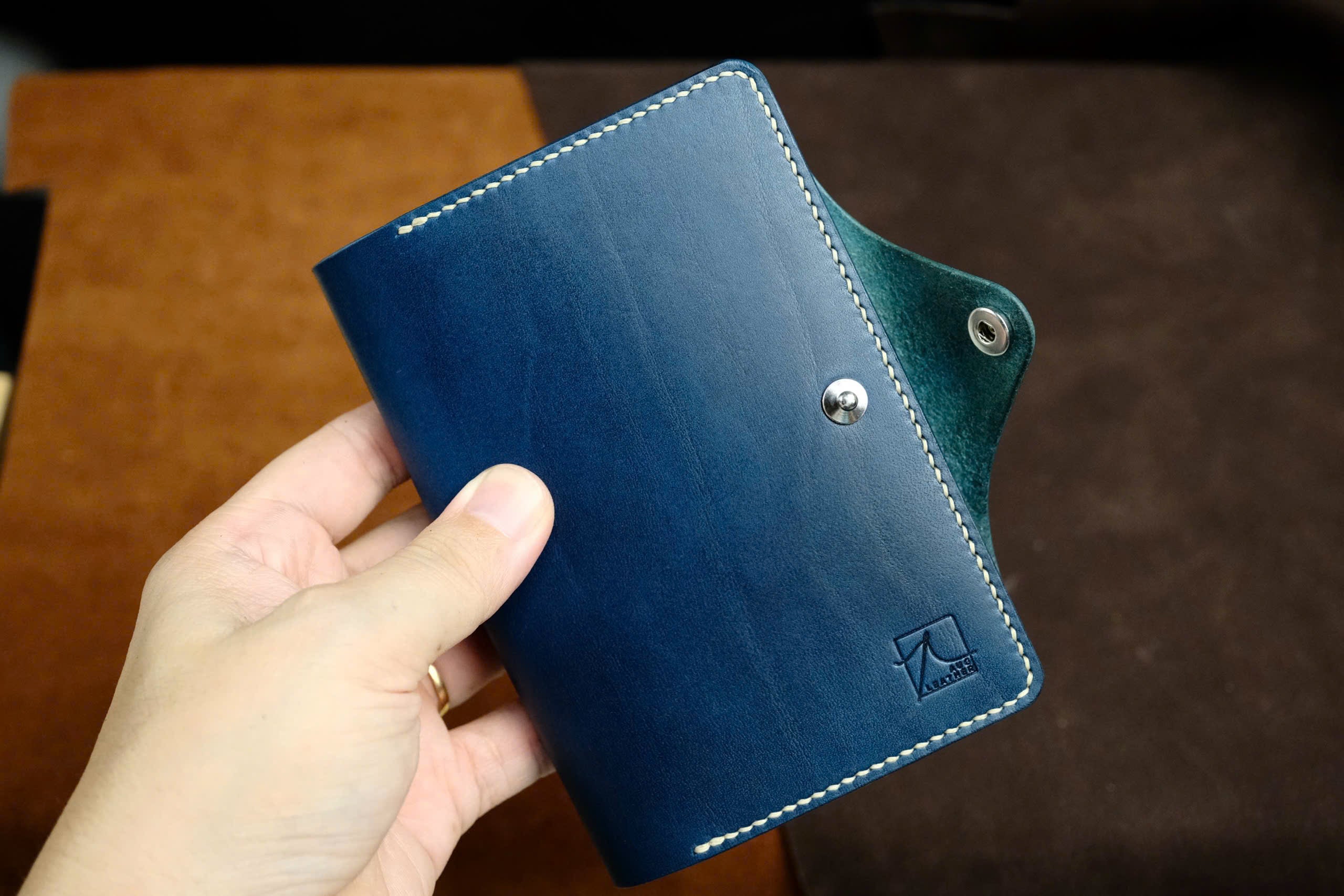 Navy Blue Buttero Passport Holder