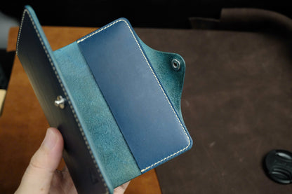 Navy Blue Buttero Passport Holder
