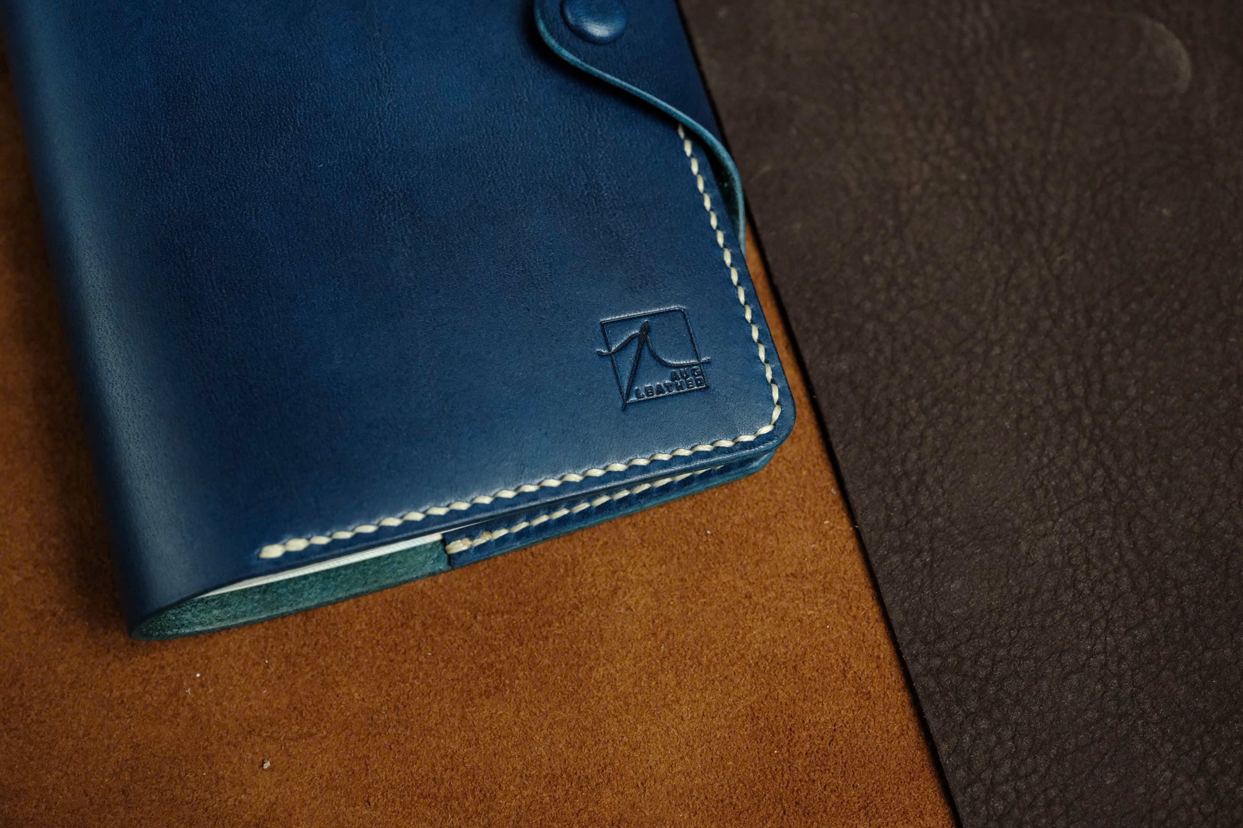 Navy Blue Buttero Passport Holder