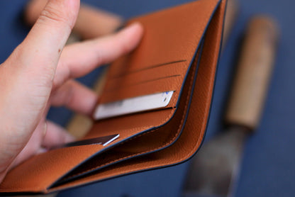 Bifold Men’s Wallet, Epi Black/Epsom Gold Brown Leather