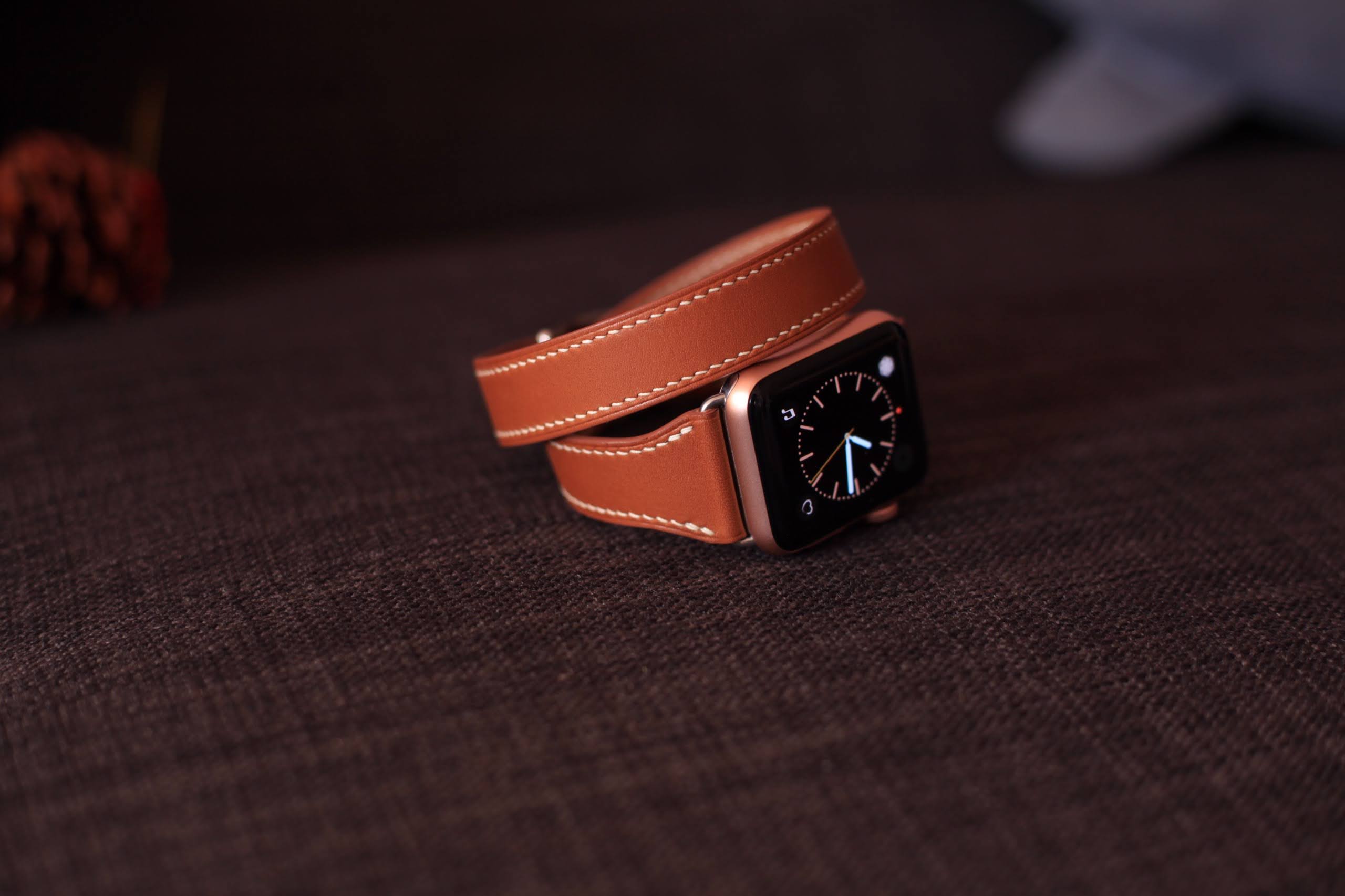 Apple Watch Leather Double Tour Strap, Barenia Leather Band
