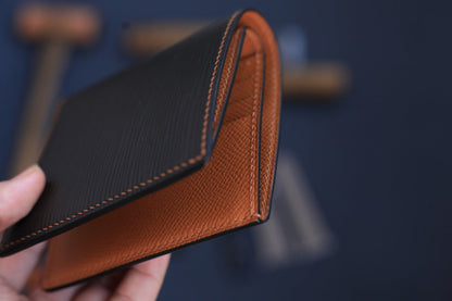 Bifold Men’s Wallet, Epi Black/Epsom Gold Brown Leather