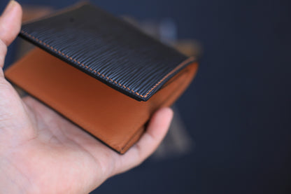 Bifold Men’s Wallet, Epi Black/Epsom Gold Brown Leather
