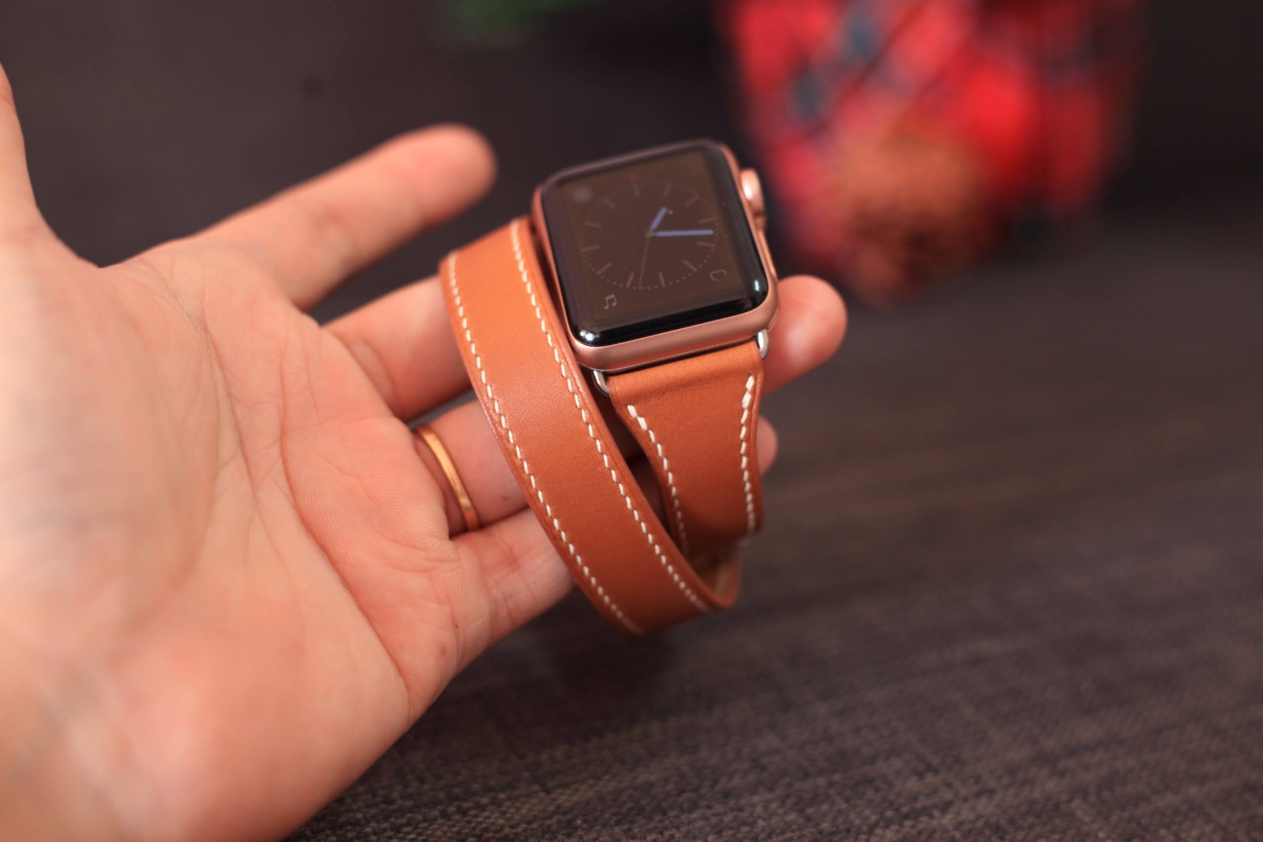 Apple Watch Leather Double Tour Strap, Barenia Leather Band