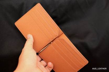 Money Clip Wallet, Black/goldbrown Epsom Leather