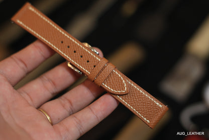 Gold Brown Leather Watch Strap, Quick Release