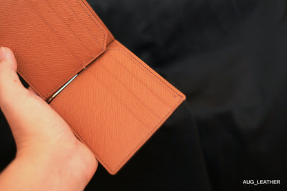 Money Clip Wallet, Black/goldbrown Epsom Leather