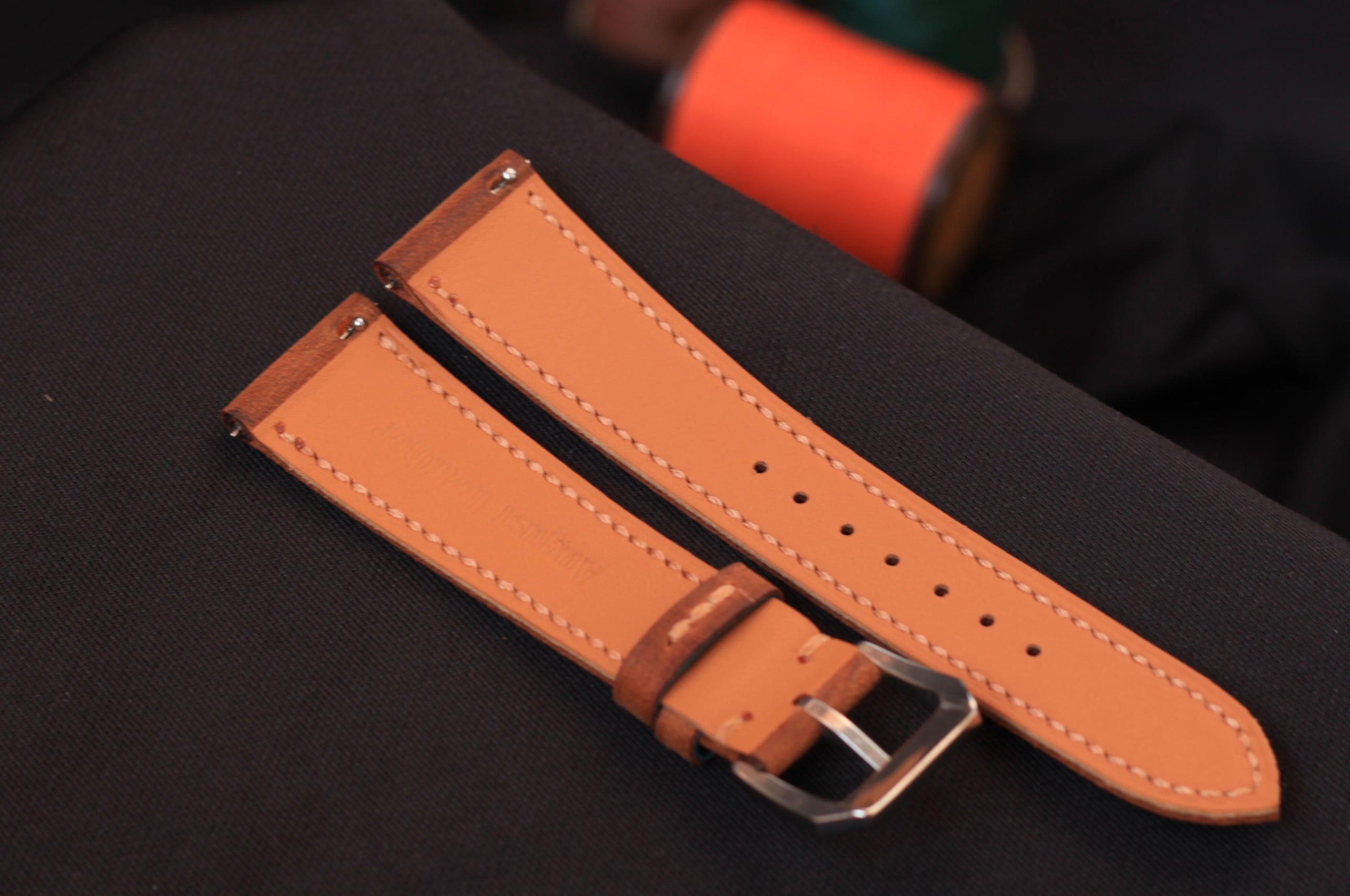 Leather Watch Strap, Waxy (Crazy Horse) Handmade Leather Watch Band
