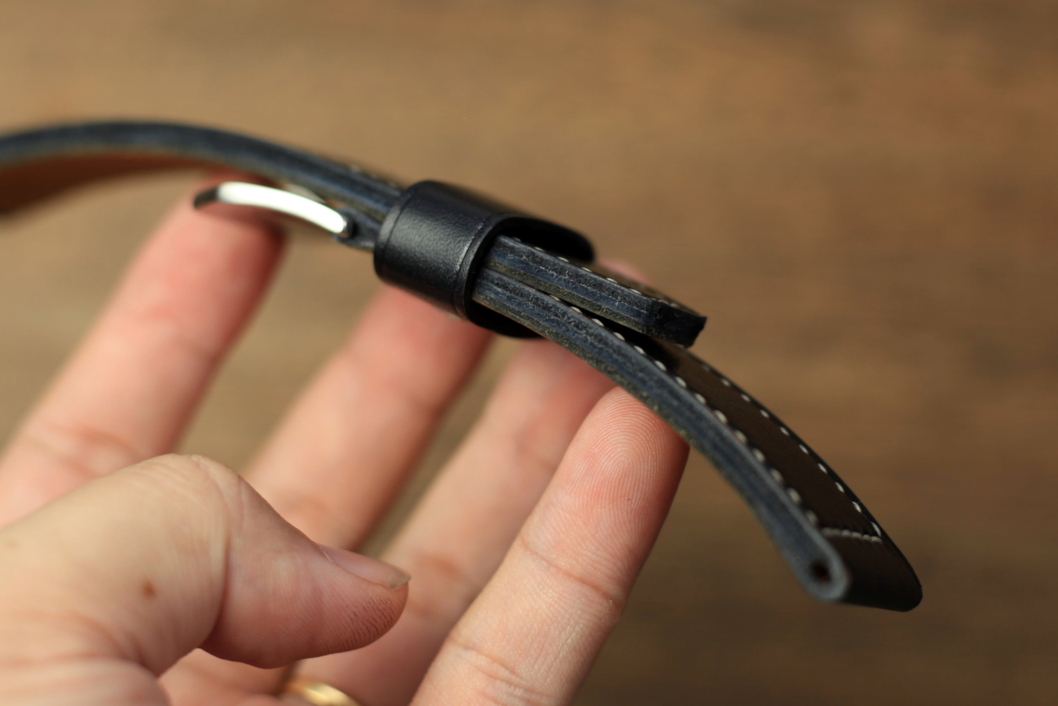Handmade Black Vegtan Leather Panerai Watch Strap