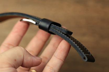 Handmade Black Vegtan Leather Panerai Watch Strap