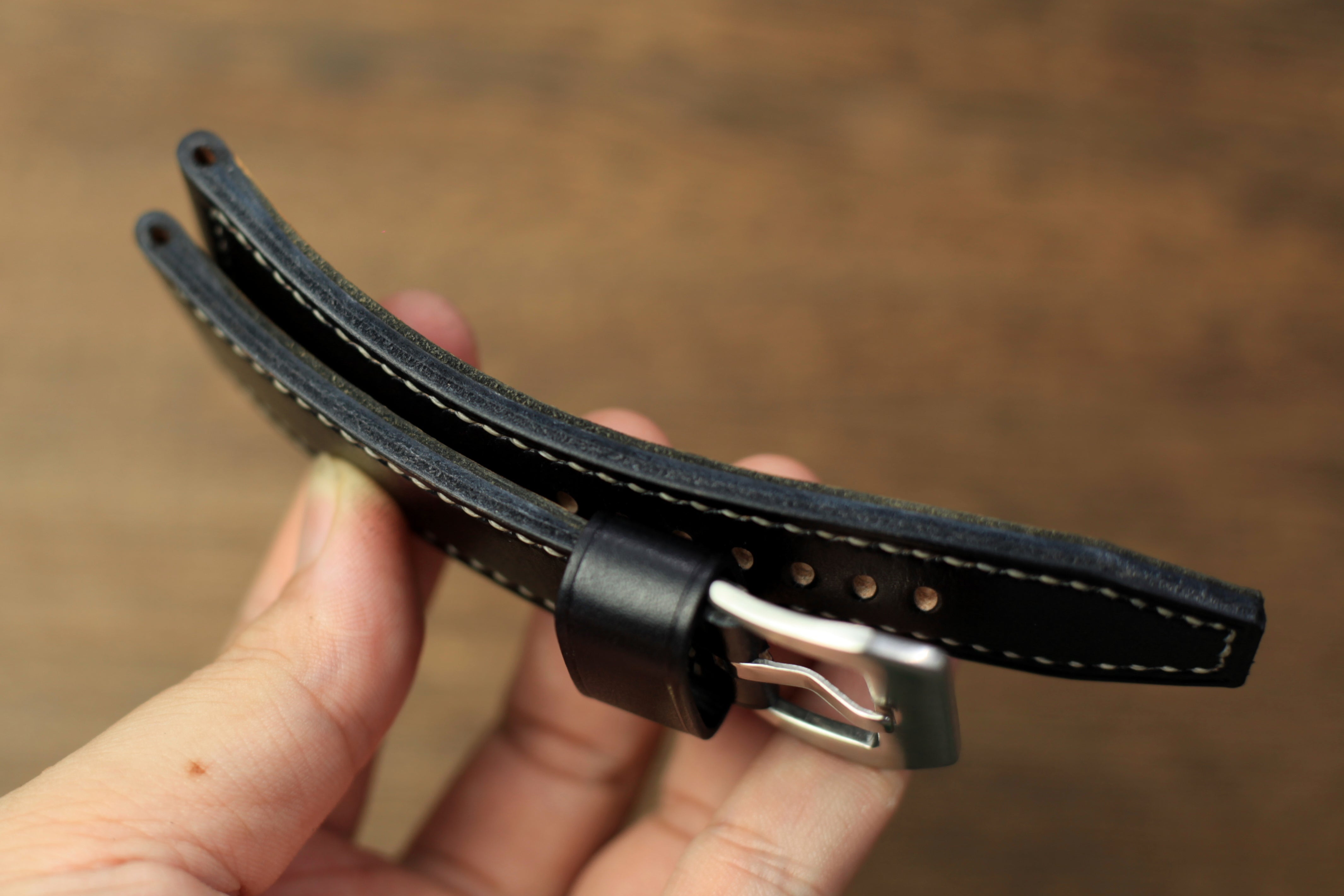 Handmade Black Vegtan Leather Panerai Watch Strap