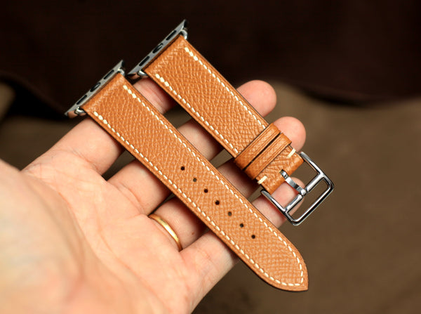 Apple Watch Leather Strap, Gold Brown Epsom Leather