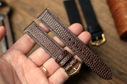 Dark Brown Lizard Leather Watch Strap