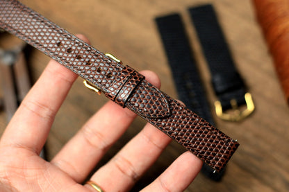 Dark Brown Lizard Leather Watch Strap