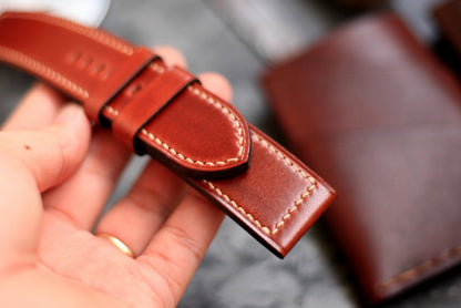 Shell Cordovan Red-Brown Leather Panerai Watch Band