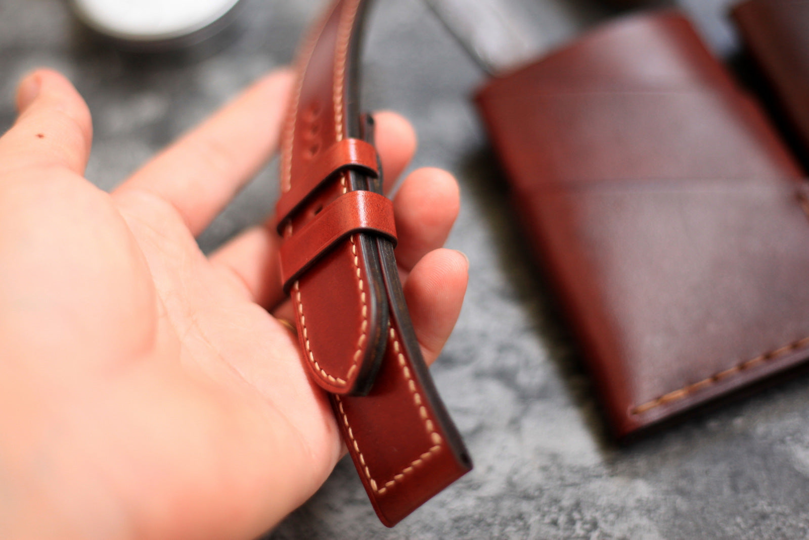 Shell Cordovan Red-Brown Leather Panerai Watch Band