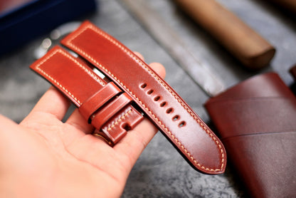 Shell Cordovan Red-Brown Leather Panerai Watch Band