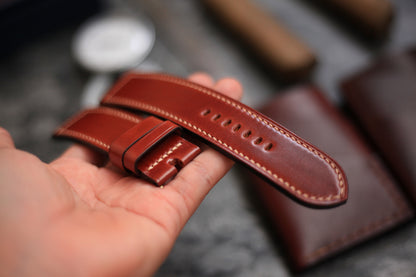 Shell Cordovan Red-Brown Leather Panerai Watch Band