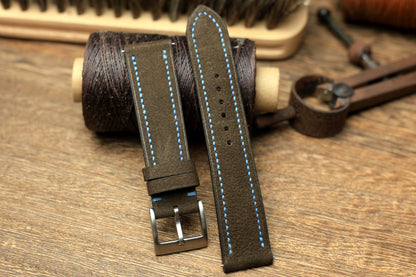 Cowhide Dark Grey Leather Watch Strap