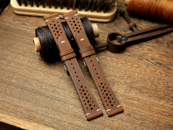 Rally Waxy Leather Watch Strap, Quick Release