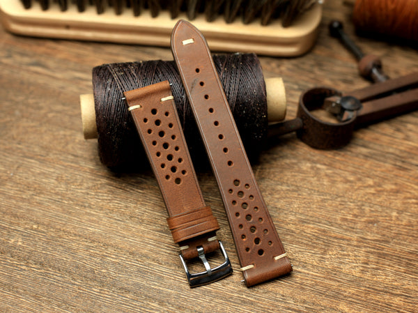 Rally Waxy Leather Watch Strap, Quick Release