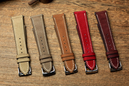 Nubuck Dark Brown Leather Quick Release Watch Strap