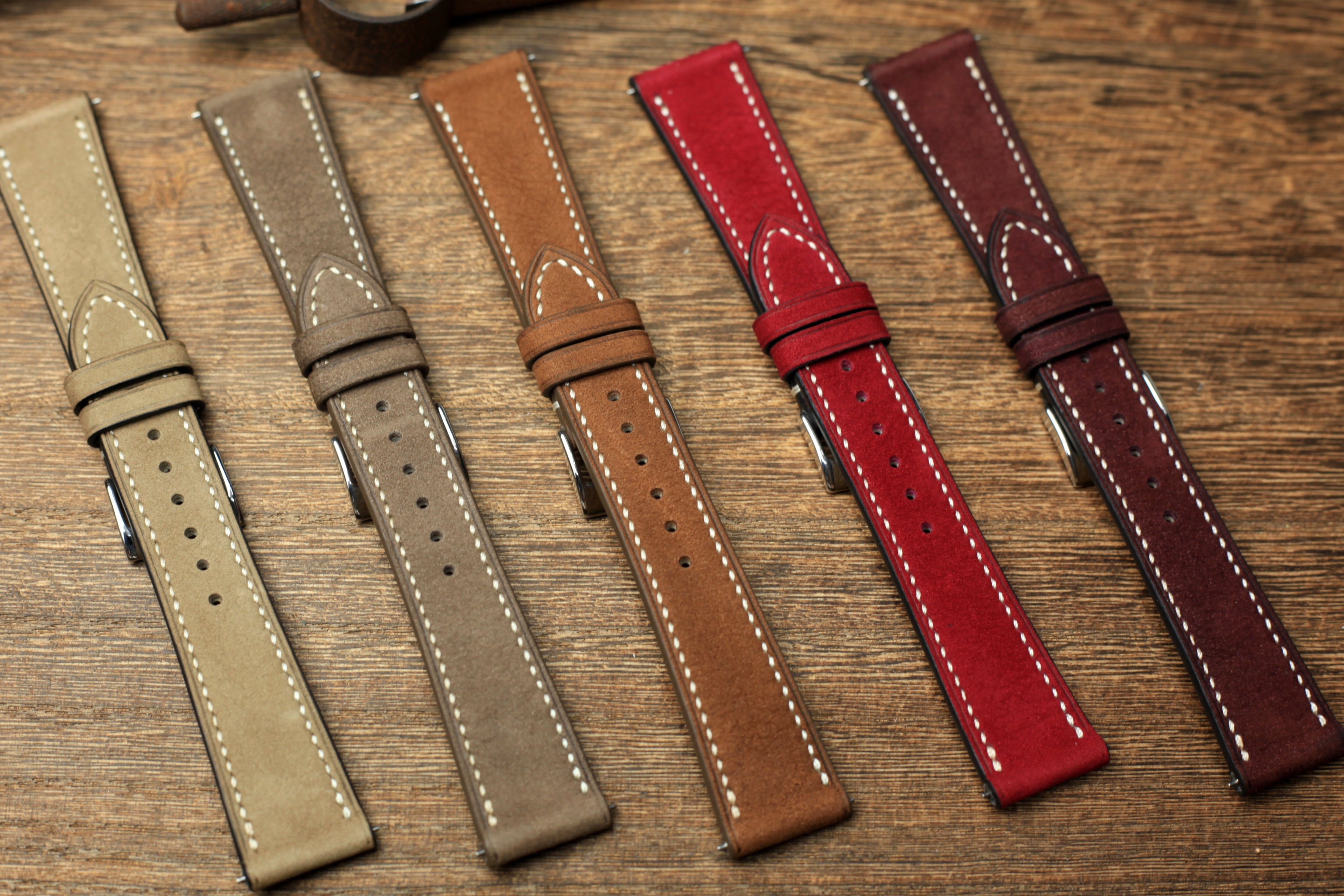 Nubuck Grey Leather Quick Release Watch Strap