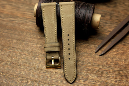 Nubuck Beige Leather Quick Release Watch Strap