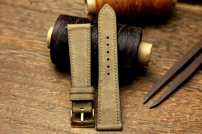 Nubuck Beige Leather Quick Release Watch Strap