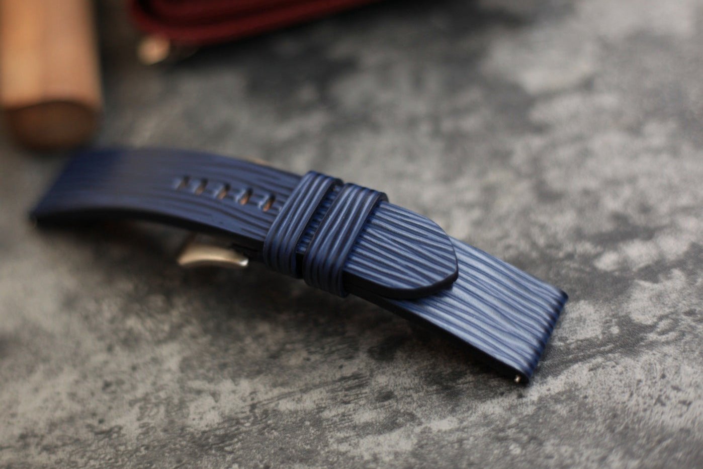 Panerai Watch Band Handmade, Epi Dark Blue Leather