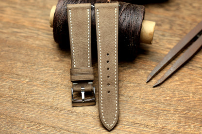 Nubuck Grey Leather Quick Release Watch Strap