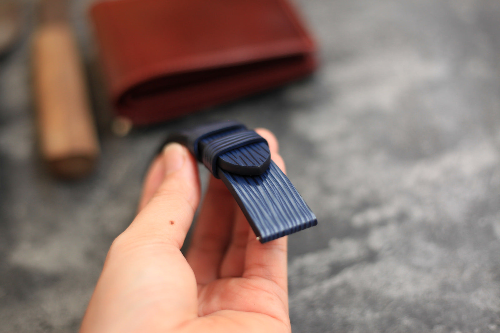 Panerai Watch Band Handmade, Epi Dark Blue Leather