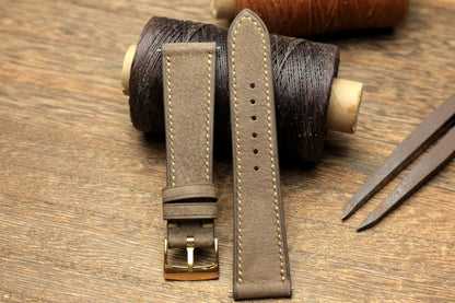 Nubuck Grey Leather Quick Release Watch Strap