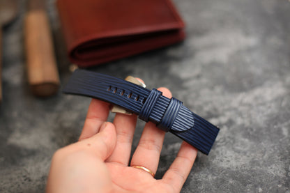 Panerai Watch Band Handmade, Epi Dark Blue Leather