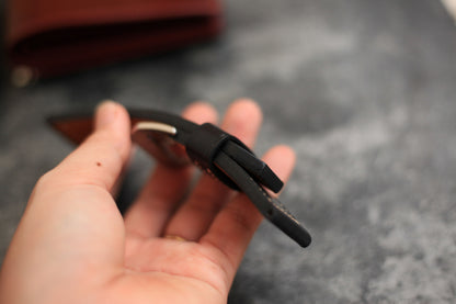 Handmade Black Veg-Tan Leather Panerai Watch Strap