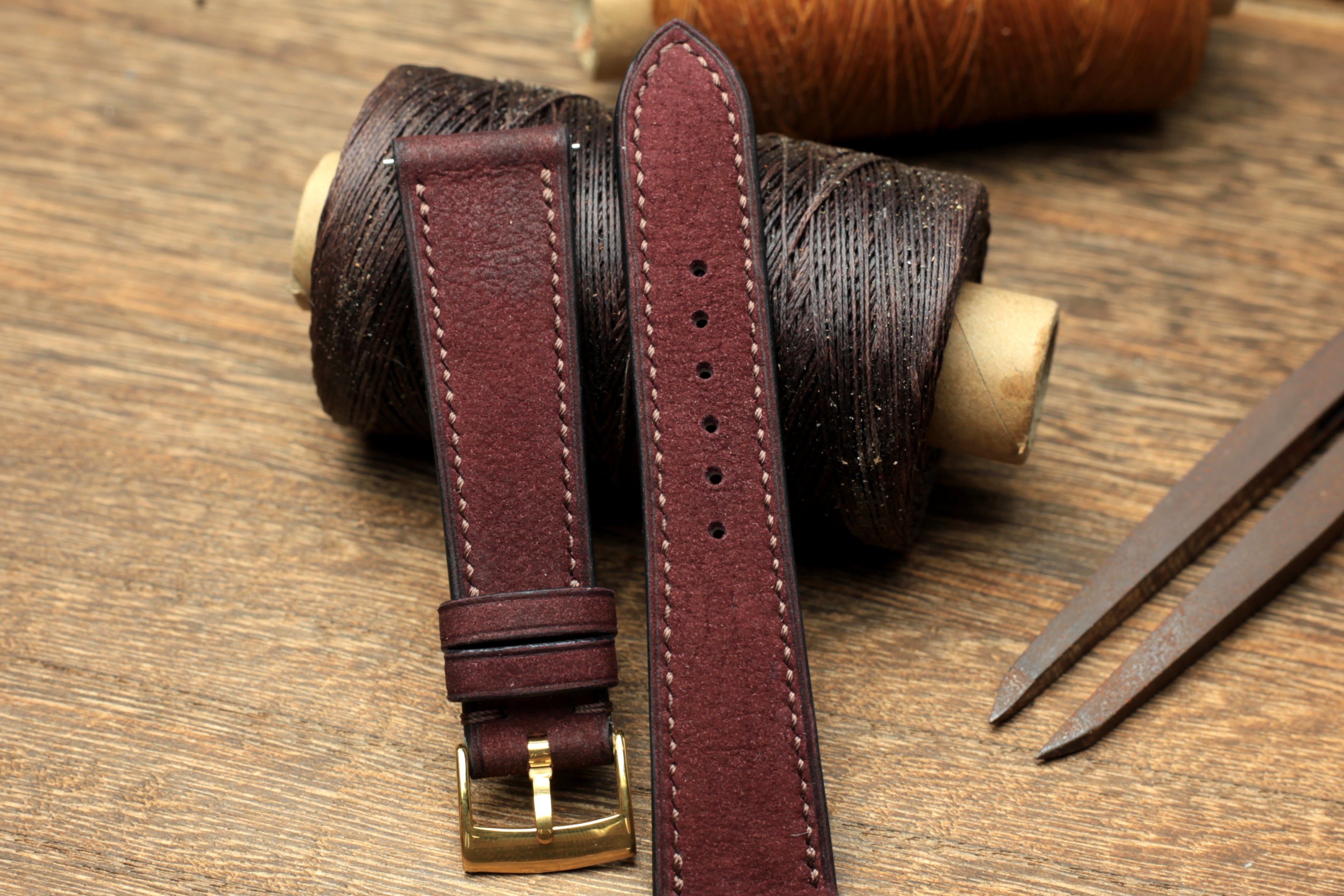 Nubuck Purple Leather Quick Release Watch Strap