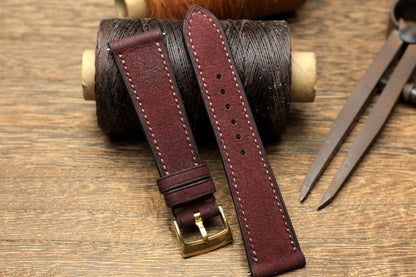 Nubuck Purple Leather Quick Release Watch Strap