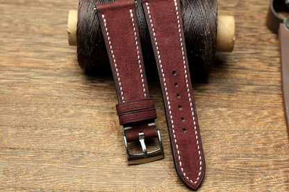 Nubuck Purple Leather Quick Release Watch Strap